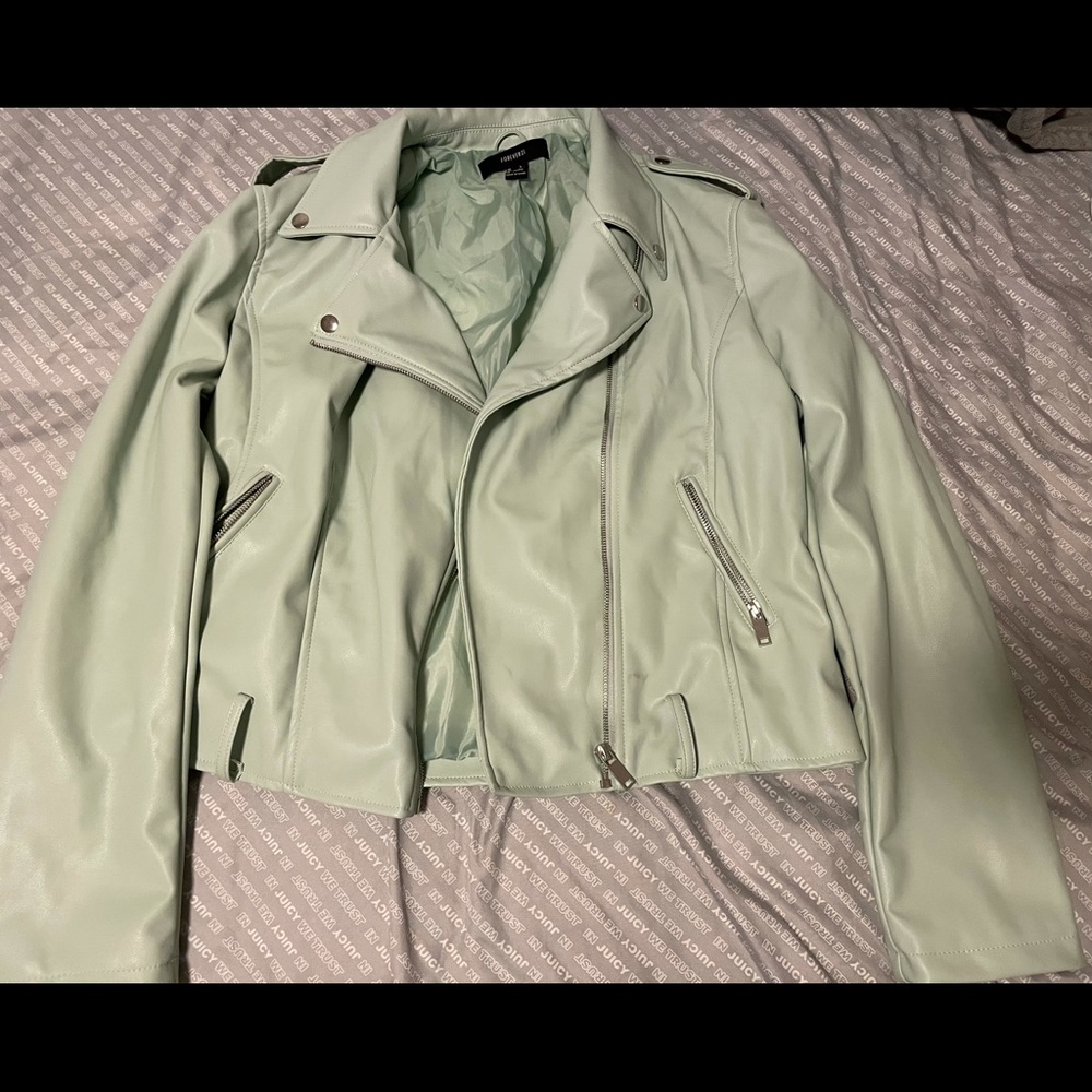 Mint Green Moto Jacket